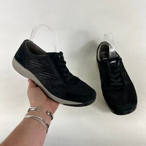 Dansko Hayes Sneakers Women's 10 Black Mesh Lace Up Low Top Athletic Shoes